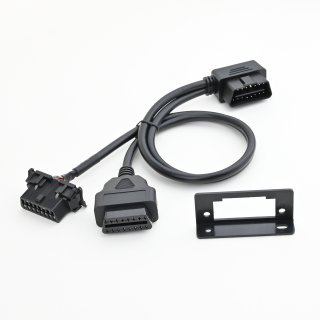 16pin OBDII Angle L Splitter Cable with Bracket for KIA Mazda