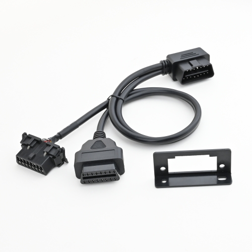 16pin OBDII Angle L Splitter Cable with Bracket for KIA Mazda